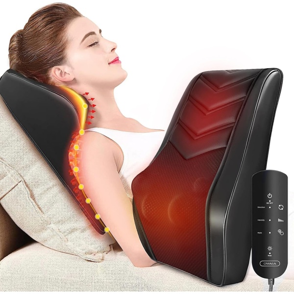 Neck Massager with Heat, 3D Kneading Massage Pillow for Pain Relief